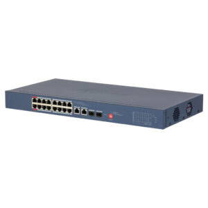 DahuaSwitch PoE 16 puertos 10/100 + 2 Combo Gigabit RJ45/SFP Uplink 190W Gestionable en Cloud Layer2