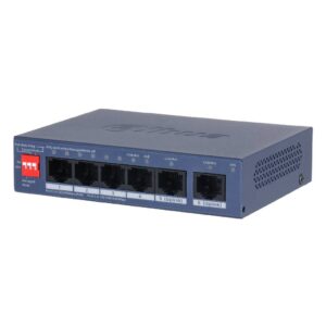 DahuaSwitch PoE 4 puertos 10/100 + 2RJ45 Uplink Gigabit 36W Gestionable en Cloud Layer2