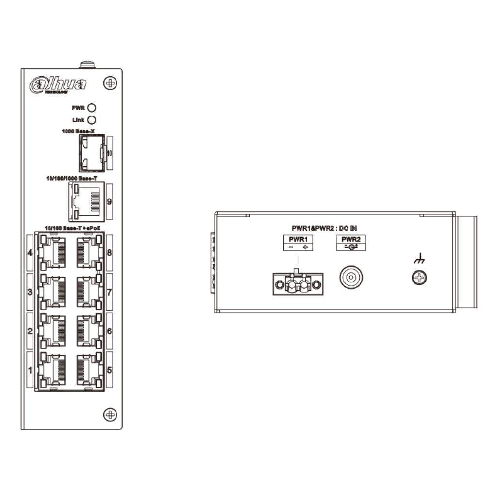 Switch Rango Temp Extendida ePoE 8 puertos 10/100 + 1RJ45 Uplink Gigabit + 1SFP Gigabit 120W No_Gestionable Layer 2 - Imagen 4