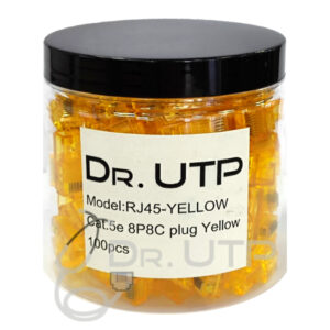 DrUTPConector RJ45 CAT.5e Color Amarillo en Tarro de 100 unidades