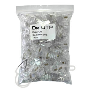 DrUTPConector RJ45 CAT.5e Transparente en Bolsa 100 unidades
