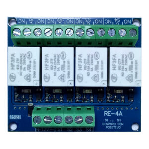 GL-SeguridadModulo 4 relés. Alimentación a 12v