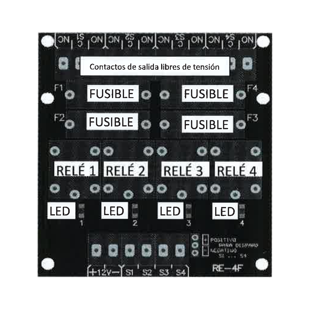 Modulo 4 relés con fusible. Alimentación a 24v - Imagen 2