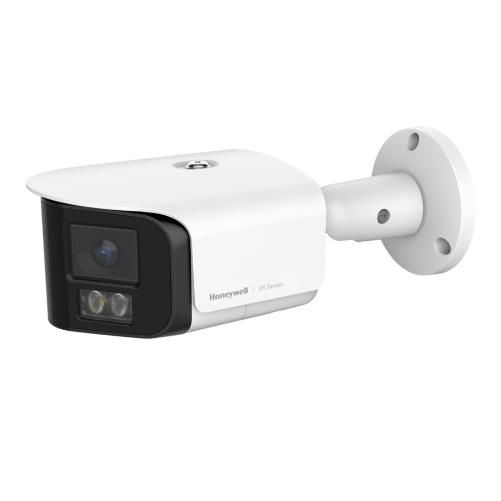 HONEYWELLBullet IP serie 35 180° Dual-Sensor Dual-Light Color 2.4 mm H265 WDR IR30m IP67 PoE 12Vdc Audio E/S
