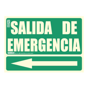 IMPLASERSeñal Salida de Emergencia con flecha izquierda 21x29