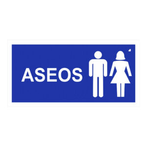 IMPLASERSeñal aseos hombre-mujer 30x15cm