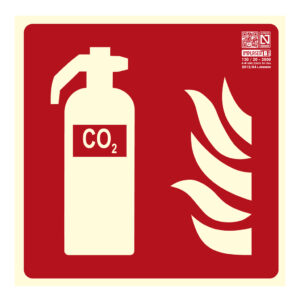 IMPLASERSeñal extintor CO2 riesgo eléctrico 21x21cm