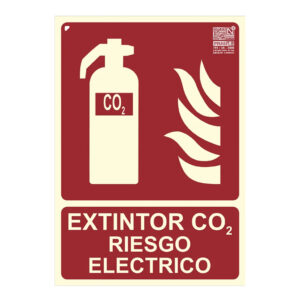 IMPLASERSeñal extintor CO2 riesgo eléctrico 29