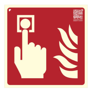 IMPLASERSeñal pulsador de alarma 42x42cm. 20m