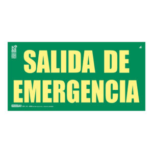 IMPLASERSeñal salida de emergencia Clase A 64x32cm. 20m