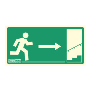 IMPLASERSeñal salida subida escalera derecha 32x16cm