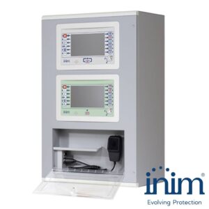 INIMCentral modular Previdia UltraVox con funciones de detección de incendios y evacuación por voz. Armario gris