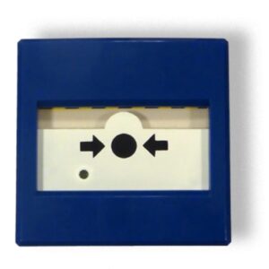 INIMPulsador de Alarma manual para paro de extinción automática. Color Azul