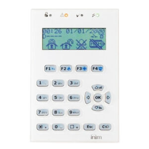 INIMTeclado LCD. 4 leds. 1 terminal I/O. Sensor de luminosidad. Para centrales PRIME. Color Blanco