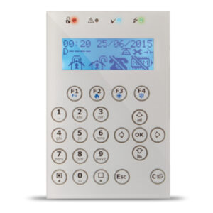 INIMTeclado LCD. 4 leds de señalización. 1 terminal I/O. Color Blanco. Grado 3