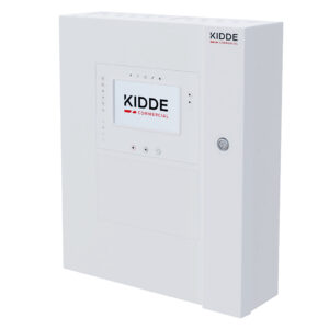 KIDDE COMMERCIALPanel de incendios analogico de 2 lazos con pantalla táctil y supervisión de CRA. Fuente de alimentación grande. Caja grande
