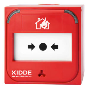 KIDDE COMMERCIALPulsador convencional inteligente para montaje en superficie 100Ω. Incluye caja de montaje. Color rojo