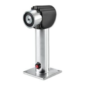 KIDDE COMMERCIALRetenedor electromagnético de 400N para montaje en suelo/pared (soporte ajustable 325mm) con pulsador de desbloqueo