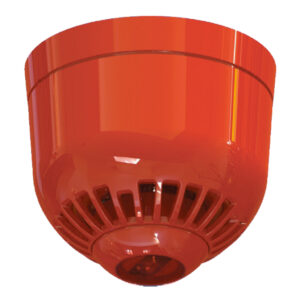 KIDDE COMMERCIALSirena de policarbonato para interior. Montaje en techo. Lámpara lanzadestellos rojo 85 a 97 dB