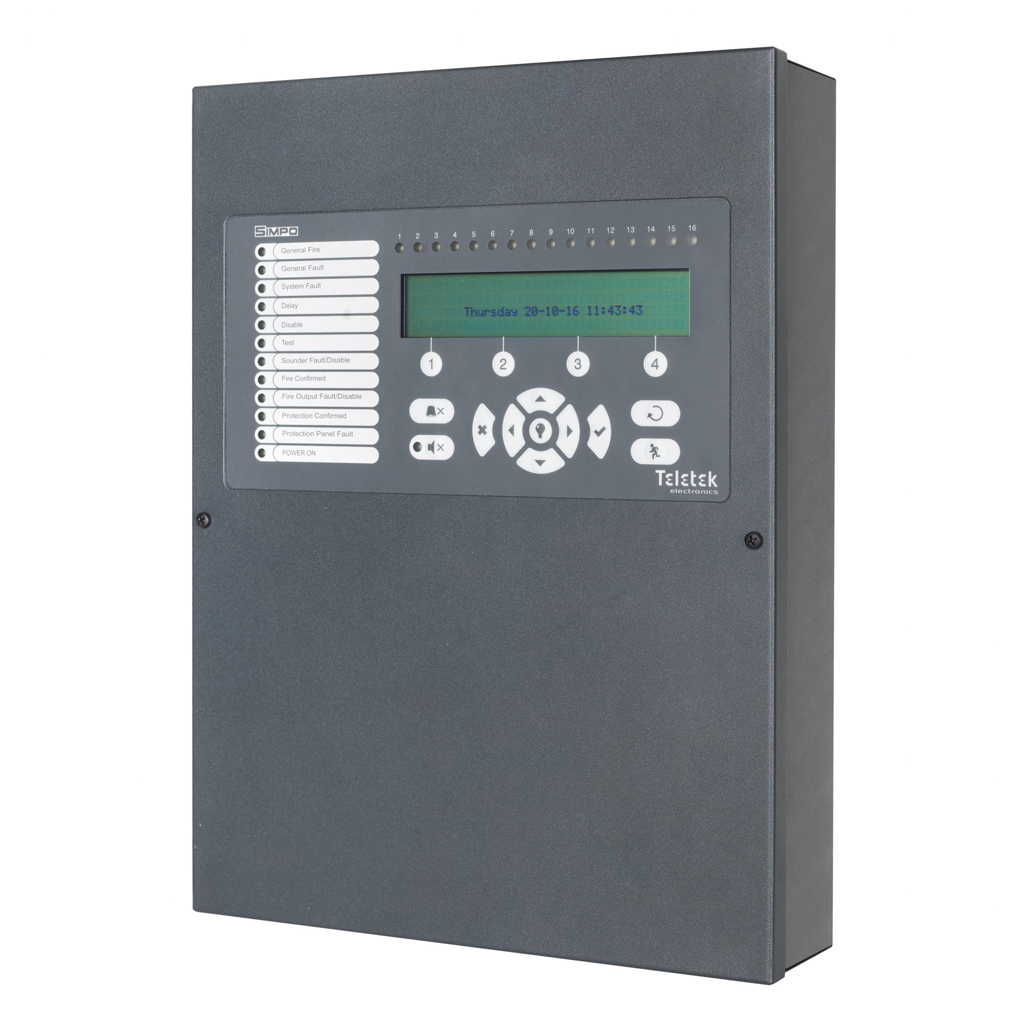 TELETEKCentral analógica SIMPO de 1 lazo ampliable a 2. Hasta 250 Dispositivos por lazo